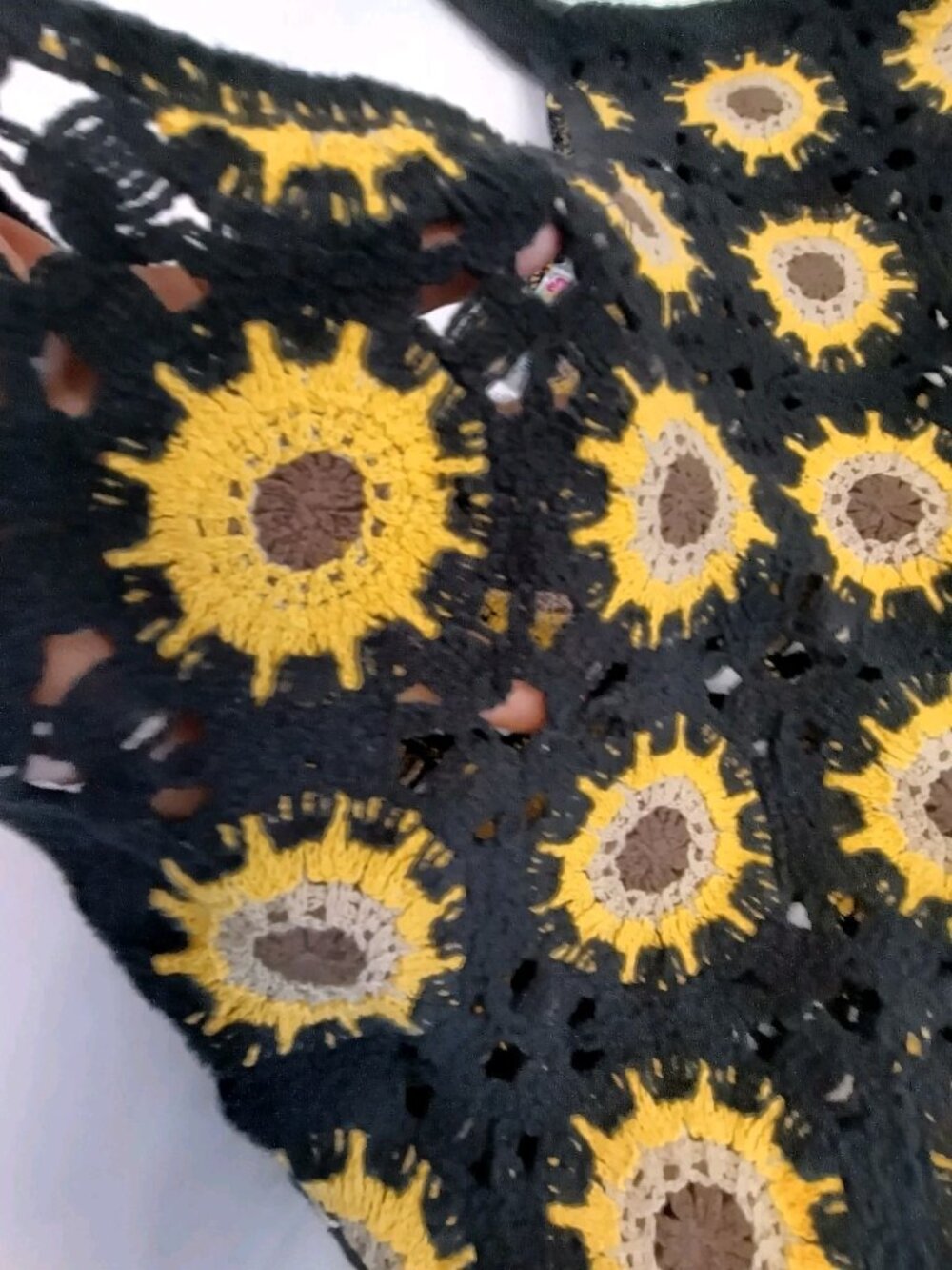 Indian Boutique Dress ML Crochet Midi Fairy Festival Boho Cover Up Open Knit Sun - Picture 6 of 11